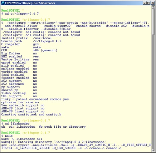 Compile and Build FFMPEG on Windows Platform