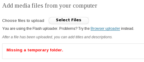 How to Fix Missing a temporary folder error in WordPress