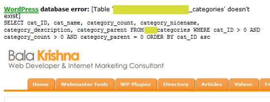 WordPress WP_Categories doesn’t exist Error Fix